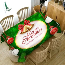 Toalha de mesa natal verde arco sino decoração toalha de mesa impermeável anti-incrustante restaurante casamento café