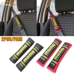 Säkerhetsbälten tillbehör Vehicar 2st Cotton Seat Belt Cover Momo Style Racing Car Modified Car Seatbelt Safety Belt Cover Shoulder Pads Cover Universal T221212