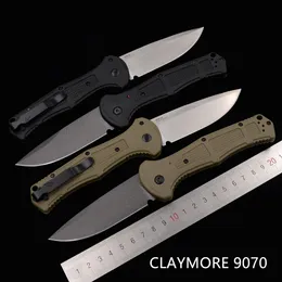 BM Claymore 9070BK/9070 Automatisk kniv D2 Blade Grivory Handle Camping Hunting Fishing Survival Outdoor EDC Pocket Knives 9070BK-1 Tool Utility Auto Tools