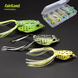 5st Fairiland Soft Rubber Frog Fishing Lure 4cm 5cm 5 7cm Topwater Soft grod Bait W Bet Box Fishing Accessory Shippin237y