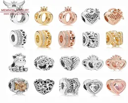Осенняя коллекция Берегнутая Crown Hearts Charms Beads 925 Серебряное серебро Икона природы единорога Fit Оригинальный браслет DIY9592952