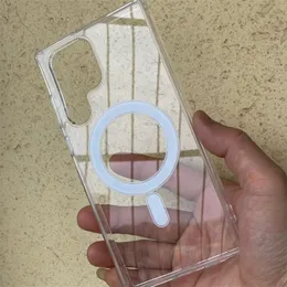 Mag Safe противоударный прозрачный магнитный чехол для телефона с беспроводным зарядным устройством для Samsung Galaxy S23ultra S23 S22 S22ultra B219