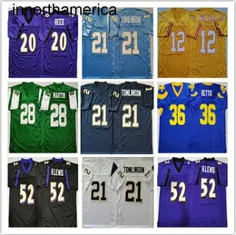 Män vintage laDainian Tomlinson Curtis Martin Jerome Bettis Doug Williams R.Lewis Ed Reed Stitched Mn Football Jersey