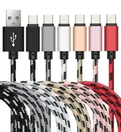 1M 2M 3M Fabric Micro USB Cable Fast Charging Phone Data Adapter Type C 3ft 10ft Charger Cord Wire للهاتف المحمول 6 8