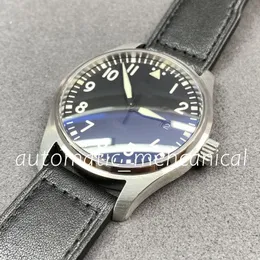 2023 New Watch 40mm Black Arab Number Dial Date Display Ref.328301 Genuine Lether Strap Little Prince Mens Automatic Pilot Watches Orologio Di Lusso