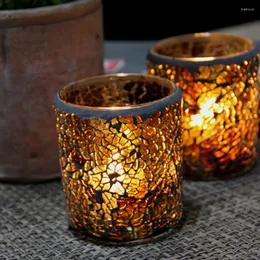 Ljush￥llare Cylinderglas TEALIGHT GULD Crystal Candelabra Centerpieces Wedding Stand Moro Oil Lamp Baul 5Z74