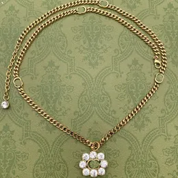 Carta de lujo encanto colgante collar diseñador de la marca collares de diamantes cadena Have Stamp mujeres damas joyería del partido