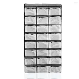 Storage Boxes Over Door Wall Hanging Bag 24 Grids Nursery Wardrobe Space-Saving Fabric Pouch Hats Dorm Organizer With Mesh Pockets