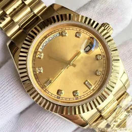 #1388 Mens Watches Date Series 18kgold Disk Diamond Inlay 40mm automatisch mechanisch horloge Sapphire met de president STR251W