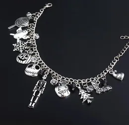 Link Chain The Nightmare Before Christmas Bracelet Jack Skellington Snowflakes Pumpkin Skull Charms Bangle Bracelets Halloween Je1606970