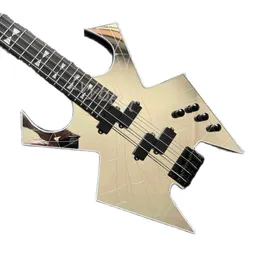 Lvybest elektryczna gitara Grand 4 Strings Paul Stanel Cracked Mirro Black Sparkle Accept Acception Bass Bass OEM