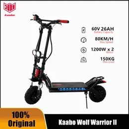 Original Kaabo Wolf Warrior II 60V 26Ah LG Battery Smart Electric Kick Scooter 11 Dual Motor Hoverboard Two Wheel Foldbar S263F