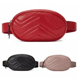 Design de navio Saco de cintura Bolsa de cintura de couro preto Coloque a cintura da cintura Mulheres Red Saco Crossbody 476434260C