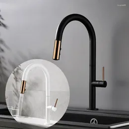 Kitchen Faucets Basin Sink Faucet Luxury Pull Out Rotating Spray Swivel Spout Mixer Tap Bathroom Cold And Water Single Handle