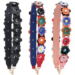 زهور ملونة أزياء الأزياء أحزمة الكتف للأكياس أمتعة حزام من الجلد عالي الجودة