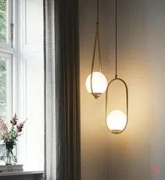 Luzes de bola de vidro modernas Globo Luzes penduradas Sala de jantar Indoor Cozinha de cozinha de cozinha pendente lumin￡rias de l￢mpadas 7892113
