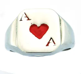Fanssteel biżuteria ze stali nierdzewnej weterynarze Ace of Spade Gamble Heart of Ace Biker Ring Pierścień Pierścień Pierścień dla Sióstr FSR08W89R6150295