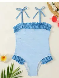 Varum￤rke Kvinnors badkl￤der Designer Design Children's Fashion Ruffle Swimsuit Girl Baby Designer Swimwear Size 90-150