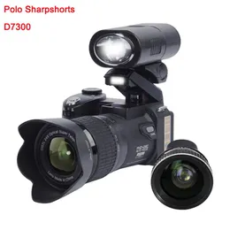 C￢meras digitais Protax D7300 33MP DSLR 24X Optical Zoom TelePos 8x Lens de largura LED Spotlight Tripod22223