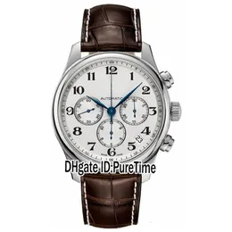 New Master Collection L2 693 4 78 3 Silver Dial Automatic Day Date Mens Watch Sports Brown Leather Strap Sports Watches Cheap228O