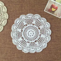 Table Cloth Vintage Cotton Placemat Round Tablecloth Coffee Cup Glass Kitchen Dining Mat Pad Crochet Lace Doily 30CM