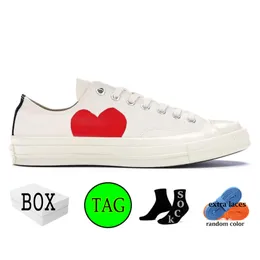 CDG 1970-talets casualskor duk mens kvinnliga tränare sneakers klassiska polka dot white play blue quartz all-over naturlig 35-44 euro med ruta a1