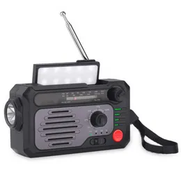 AM/FM/WB/RADE ONE 다기능 핸드 크랭크 솔라 강화 응급 라디오 실외 LED 조명 SOS 알람 블루투스 휴대 전화 전원 공급 장치 2000mah
