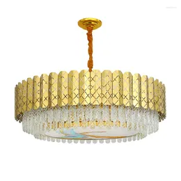Pendelleuchten Led Moderne Luxus Edelstahl Goldene Emaille Kristall Hängenden Kronleuchter Licht Lustre Suspension Leuchte Lampe Wohnzimmer