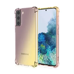 Stoßfeste durchscheinende Farbverlauf-Airbag-Handyhülle für Samsung Galaxy S23 S23plus S22Plus S22ULTRA S10Lite S7edge weiche TPU-Rückseite B218