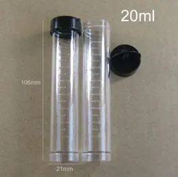 50st Lot 20 ml Clear Pastic Test Tube Bottle With Cap 21mm 106mm PP Jewelry Nail Art Pärlor Lagring Container injektionsflaskor