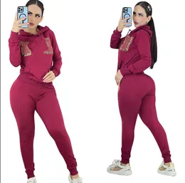 Set da 2 pezzi Tute da donna Sportwear Felpe con cappuccio in pile Pullover Felpe Pantaloni larghi Pantaloni da jogging Abiti caldi