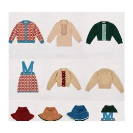 Cardigan Misha och Puff Kids Girls Vintage Knit Sweaters Beautif Child Winter Tops Little Girl Fasion kjolar LJ201128 Drop Delivery DH6C3