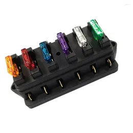 Interior Decorations 1Pc Fuse Holder Portable Practical Durable 6 Way Blade Block Straight Row For Truck Car