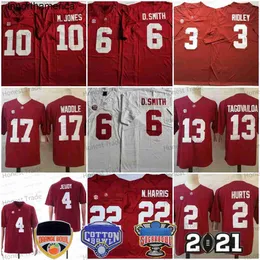 NCAA Alabama Crimson Football Jersey Tide 3 Ridley Red 4 Jerry Jeudy 22 Najee Harris College 17 Jaylen Waddle