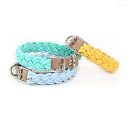 개 칼라 PU PET COLLAR LEASH 세트 고급 트위스트 디자이너 조절 가능한 편안한 내구성 내구성 슈나우저 치와와 요크 강아지 강아지 선장 로프