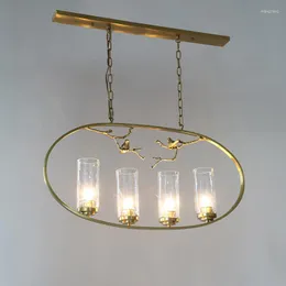 Pendelleuchten Vintage Schlafzimmer Kupfer Nordic Vogel Lampe Modernes Restaurant Vollglas Kronleuchter Antikstil Kronleuchter