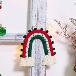 Kerstdecoraties regenboog geweven ornamenten slaapkamer decor hangers huisjaar feest muur haarballen handgemaakt hangend