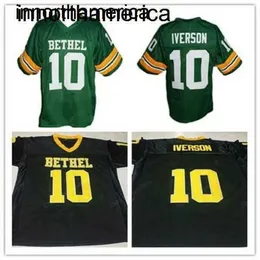 Retro Allen Iverson # 10 High School Football Jerseys cucito numero di nome personalizzato