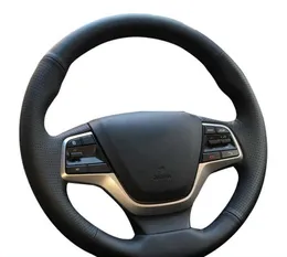 Customized Car Steering Wheel Cover Non-slip Braid Leather For Hyundai Elantra 4 2016-2019 Solaris 2017-2019 Accent 2018-2019