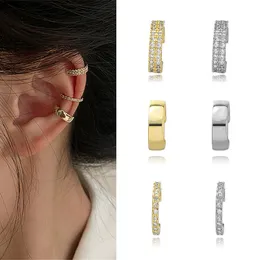 Gold Color Rhinestones Ear Cuff Non-Piercing Ear Clip Earrings for Women Men Fake Cartilage Earring Cuff Trend Jewelry