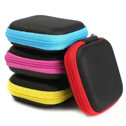 Headphone Case PU Leather Earbuds Pouch Mini Zipper Earphone box Protective USB Cable Organizer Fidget Spinner Storage Bags 5 Color