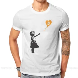 Camisetas masculinas tshirts de moda de balão btc xbt criopcurrency blockchain masculino gráfico puro algodão de rua camisa redonda pescoço