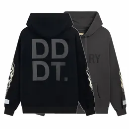 Tasarımcı Hoodie Alev Kol Harf borç Baskı Hoody Gevşek Gündelik Moda Jumper High Street Hip Hop Streetwear Erkekler Kadınlar Uzun Kollu Kapşonlu Sweatshirt