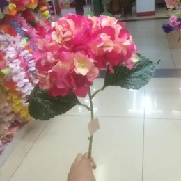 Dekorativa blommor konstgjorda hortensia blomma 70 cm falska siden singel hortensior f￶r br￶llop centerpieces hemfest dekorationer vita