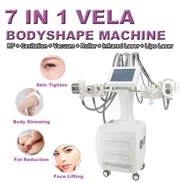 Portable Vela Roller Fat Cavitation Machine Body Slimming Weight Loss Vela Skin Tighten RF Vacuum Light Lipo Laser Wrinkle Removal Beauty Equipment