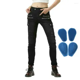 Motorcykelkläder Loong Biker Female Riding Trousers Knight Daily Casual Jeans For Women Fashion Little Slim Protective Pants Black
