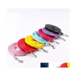 الياقات الكلاب Leashes Leash Plain Pue Pu Supplies Small Pet Supplies Mticolor