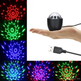 Mini Magic Ball LED Efeitos USB Powered suportado Som ativado Stage Light for Home Party Decoration Festival Holiday Holiday