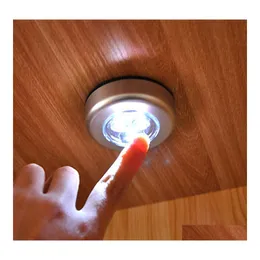 Novità Articoli 3 Led Alimentato a batteria Wireless Night Light Stick Tap Touch Push Armadio di sicurezza Armadio da cucina Lampada da parete Drop Deliver Ot7Qa