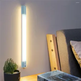 야간 조명 LED 조명 모션 센서 부엌 침실 USB 충전식 조명 무선 벽 램프 옷장 계단